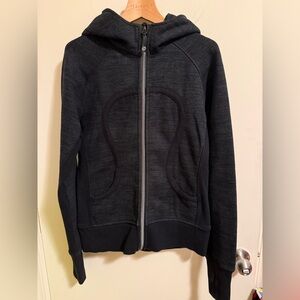 Lululemon Black Dark Denim Gray Classic Scuba Hoodie Size 8